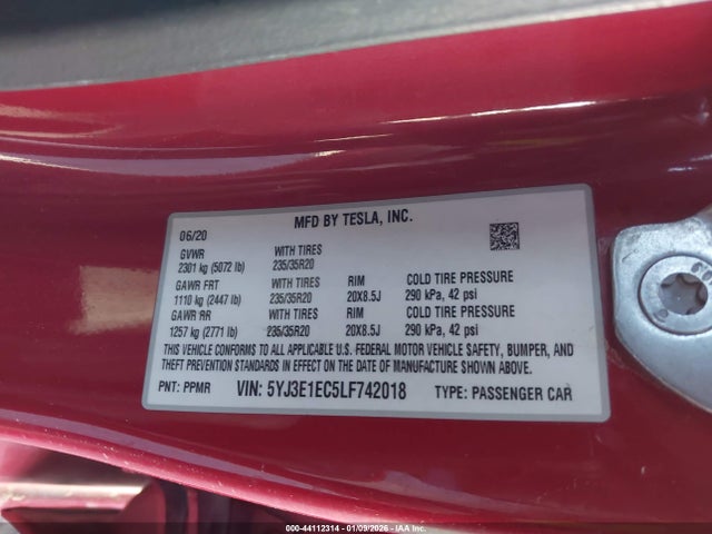 2020 TESLA MODEL 3 5YJ3E1EC5LF742018 Photo 8