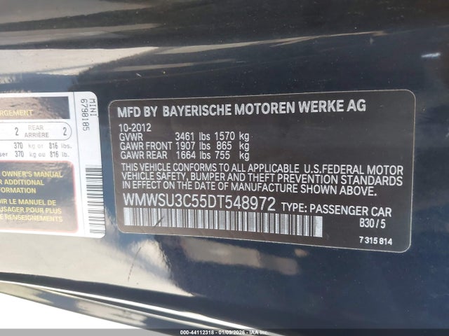 2013 MINI HARDTOP WMWSU3C55DT548972 Photo 8