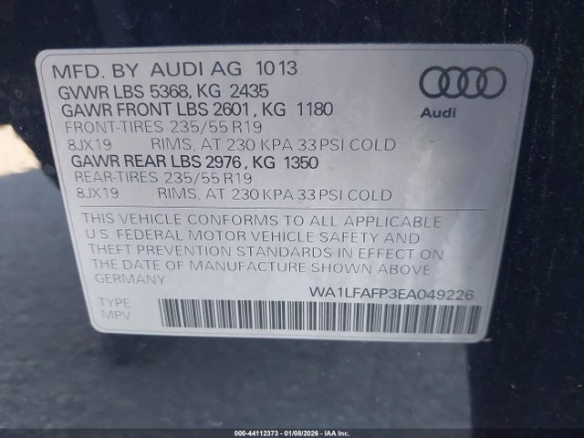 2014 AUDI Q5 WA1LFAFP3EA049226 Photo 8