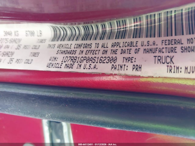 2010 DODGE RAM 1500 1D7RB1GP0AS162300 Photo 8