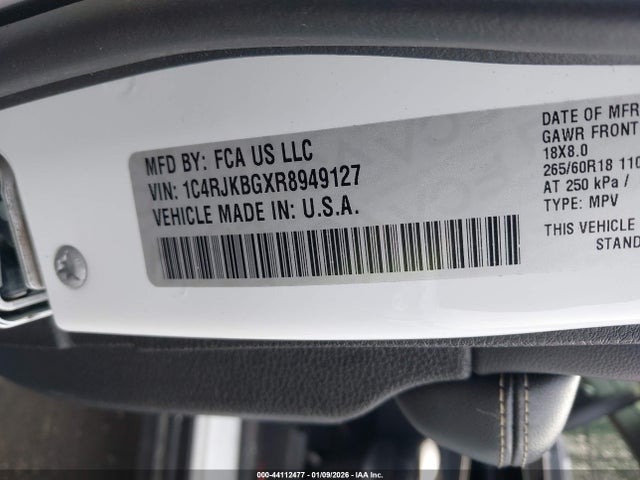 Aukcja sprzedaży 2024 Jeep Grand Cherokee L Limited 4x4, vin: 1C4RJKBGXR8949127, numer aukcji: 44112477
