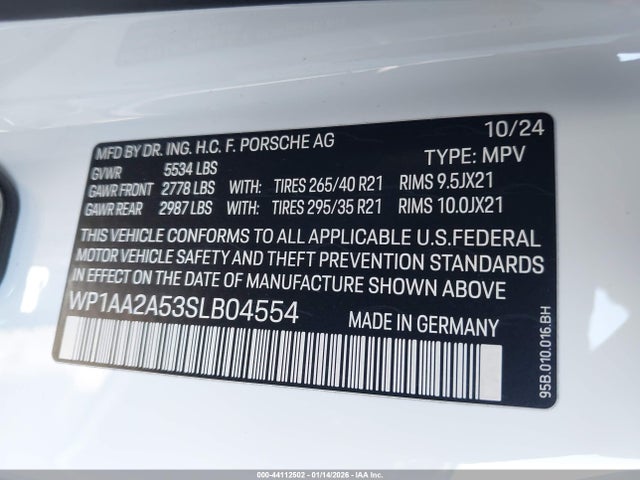 2025 PORSCHE MACAN WP1AA2A53SLB04554 Photo 8