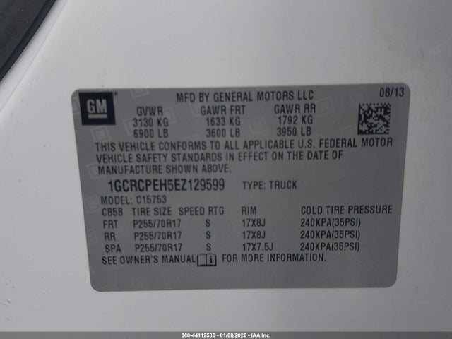 1GCRCPEH5EZ129599 Chevrolet Silverado 1500 Work Truck 1wt
