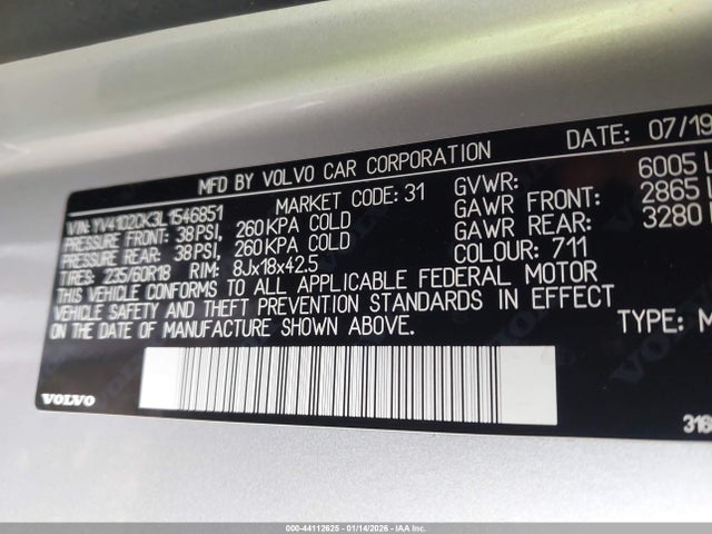 2020 VOLVO XC90 YV4102CK3L1546851 Photo 8