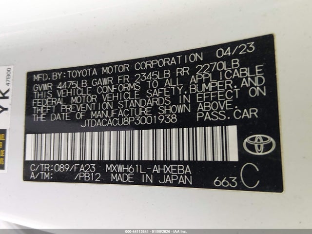 2023 TOYOTA PRIUS PRIME JTDACACU8P3001938 Photo 8