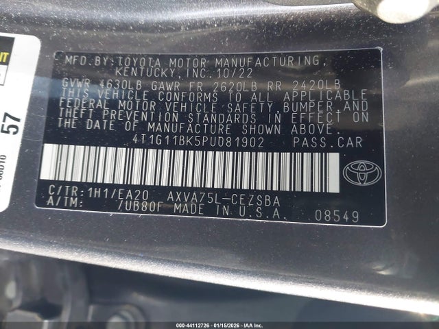 4T1G11BK5PU081902 Toyota Camry Se Awd
