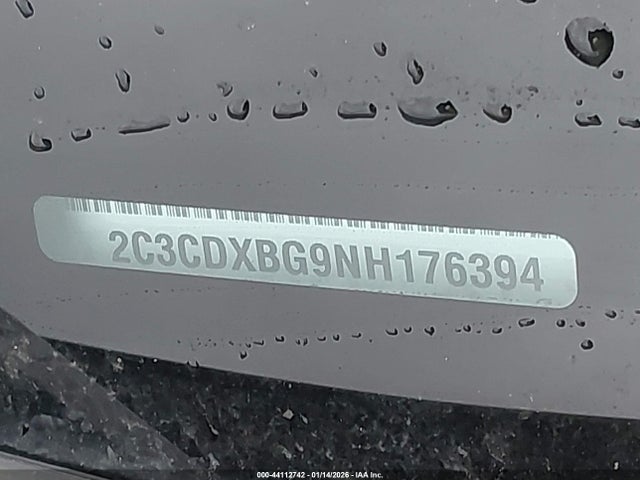 2C3CDXBG9NH176394 Dodge Charger Sxt Rwd