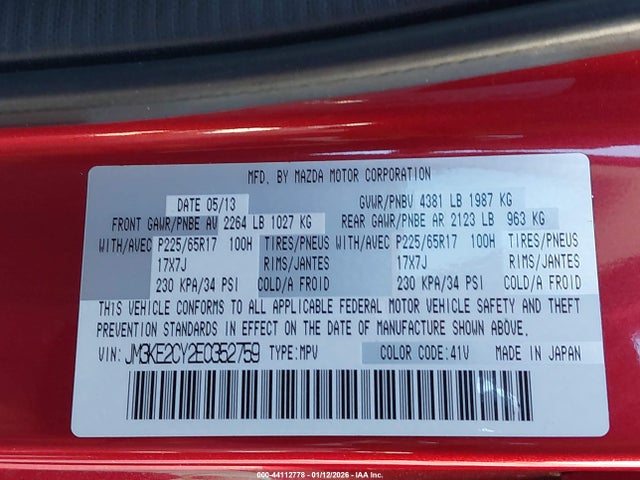 Mazda Cx-5 Touring 2014 JM3KE2CY2E0352759 Image 9