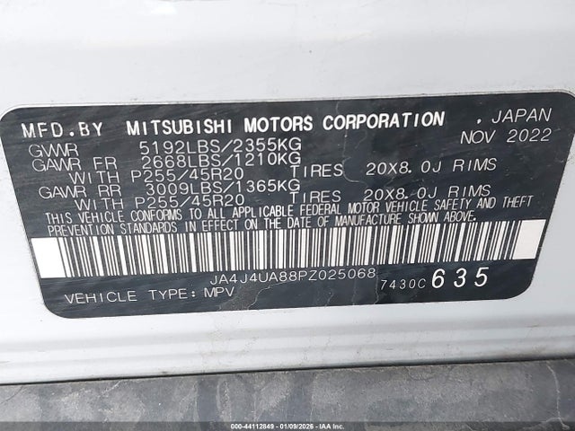 2023 MITSUBISHI OUTLANDER JA4J4UA88PZ025068 Photo 8