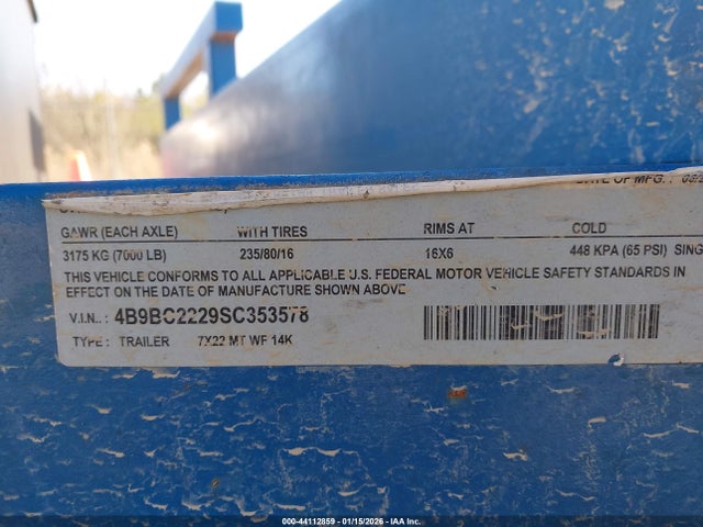 Neckover Tr Mfg Other 2014 4B9BC2229SC353578 Image 9