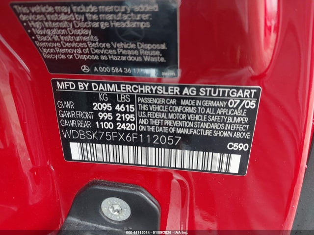 2006 MERCEDES-BENZ SL 500 WDBSK75FX6F112057 Photo 8