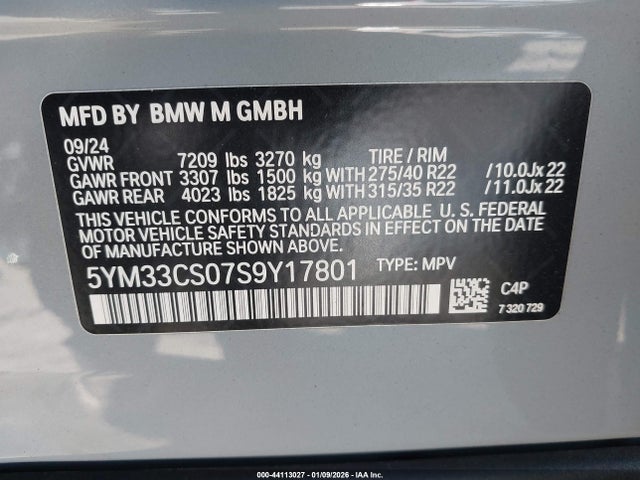 5YM33CS07S9Y17801 BMW Xm Label Red