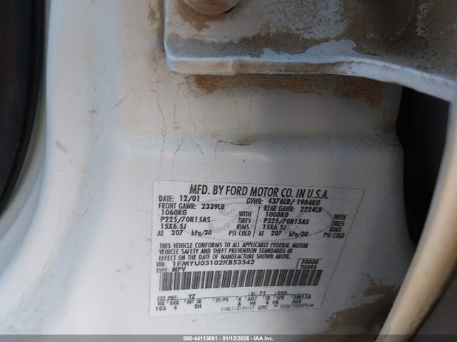 2002 FORD ESCAPE 1FMYU03102KB53542 Photo 8