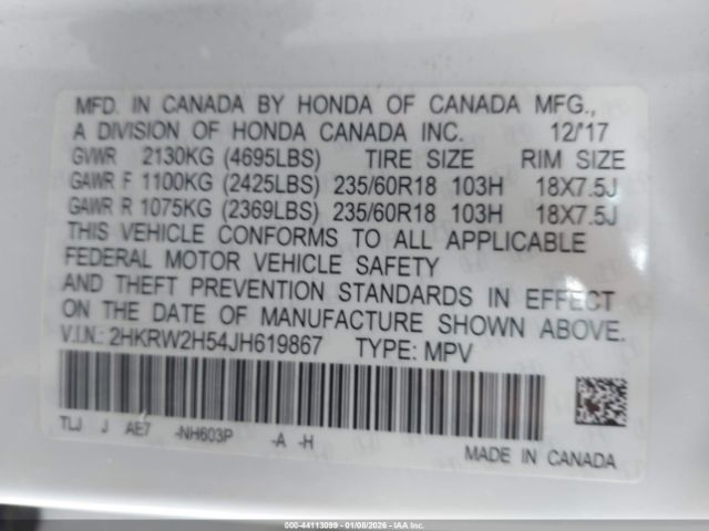 2018 HONDA CR-V 2HKRW2H54JH619867 Photo 8