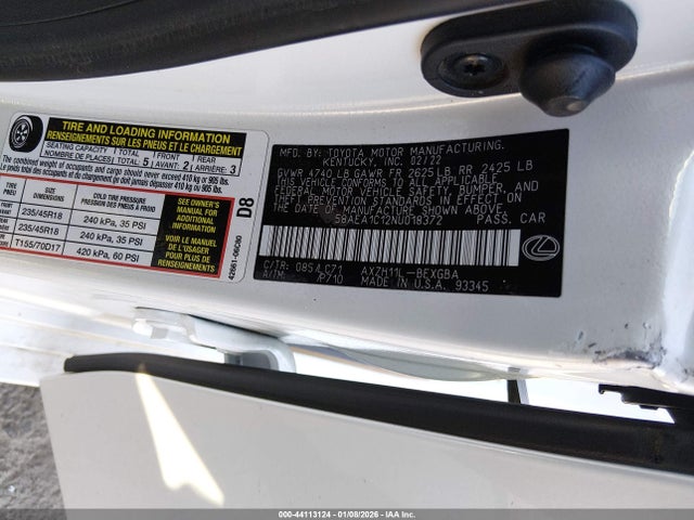 2022 LEXUS ES 300H 58AEA1C12NU018372 Photo 8