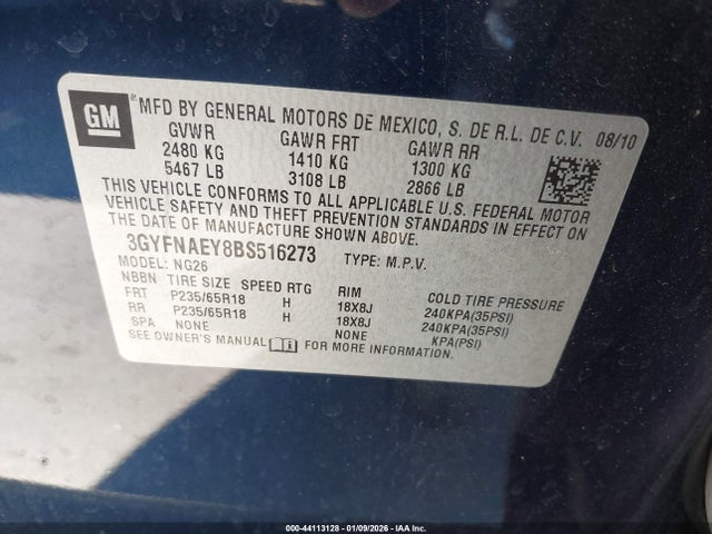 2011 CADILLAC SRX 3GYFNAEY8BS516273 Photo 8