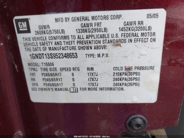 2005 CHEVROLET TRAILBLAZER 1GNDT13S952348653 Photo 8