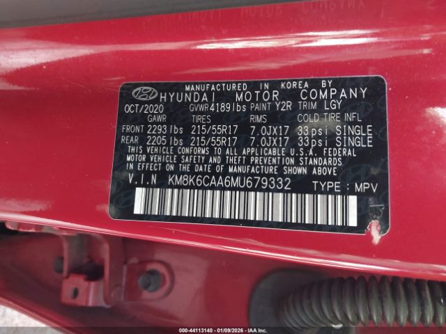 2021 HYUNDAI KONA KM8K6CAA6MU679332 Photo 8