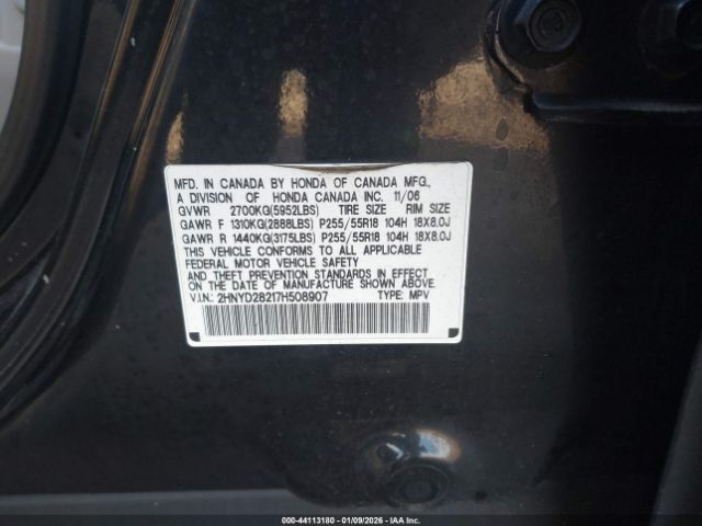 2007 ACURA MDX 2HNYD28217H508907 Photo 8