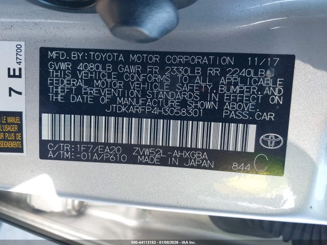 JTDKARFP4H3058301 Toyota Prius Prime Premium