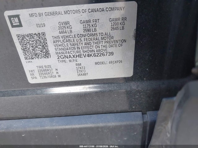 Chevrolet EQUINOX LS 2019 2GNAXHEV4K6226739 Image 9