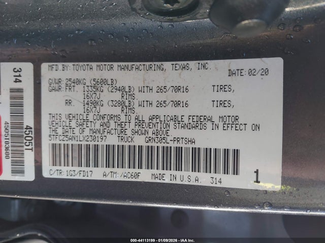 2020 TOYOTA TACOMA 5TFCZ5AN1LX230197 Photo 8