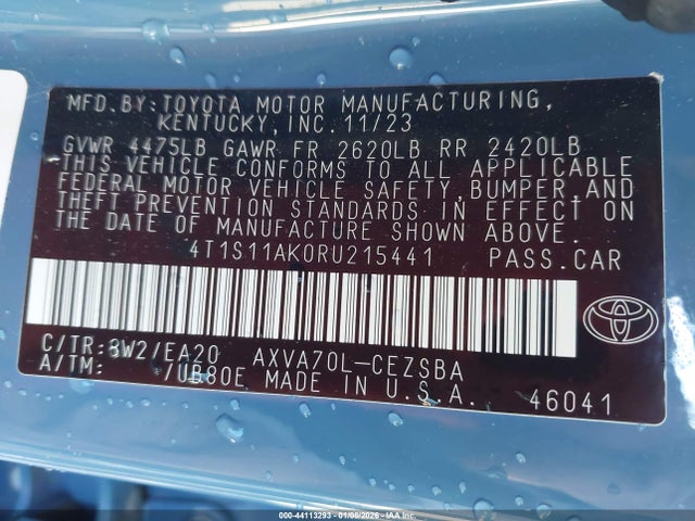4T1S11AK0RU215441 Toyota CAMRY SE