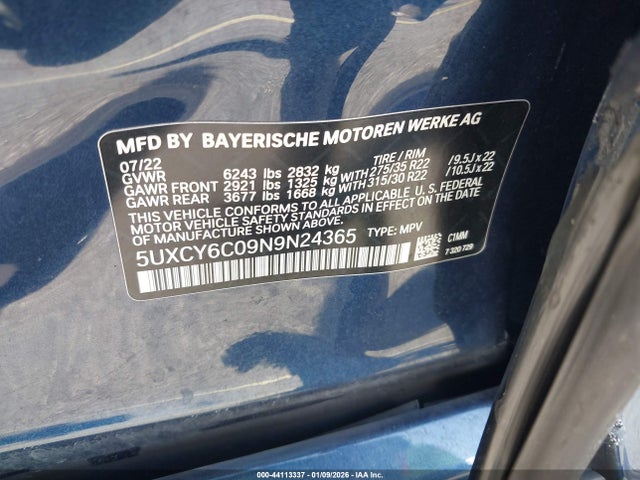 2022 BMW X6 5UXCY6C09N9N24365 Photo 8