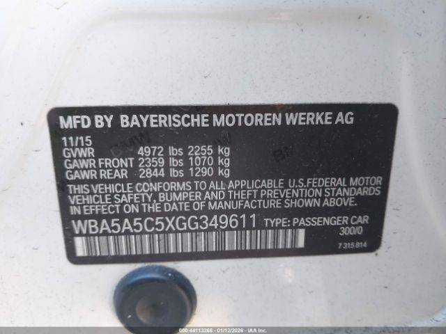 2016 BMW 528I WBA5A5C5XGG349611 Photo 8