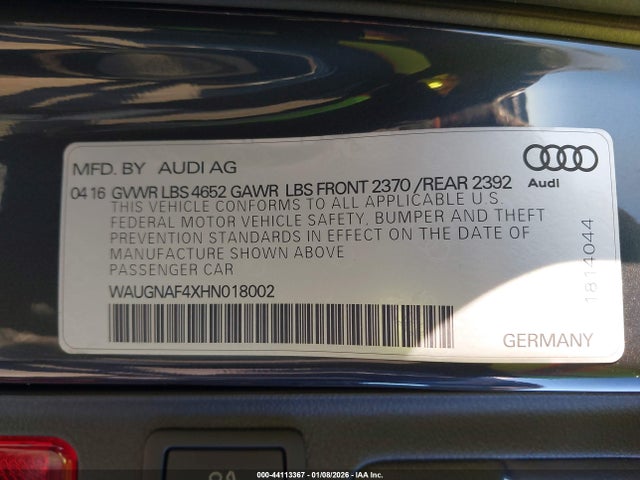 2017 AUDI A4 WAUGNAF4XHN018002 Photo 8