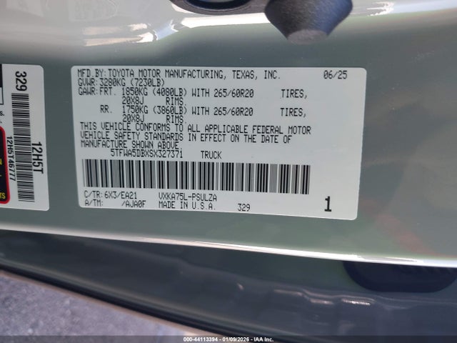 5TFWA5DBXSX327371 Toyota Tundra Limited