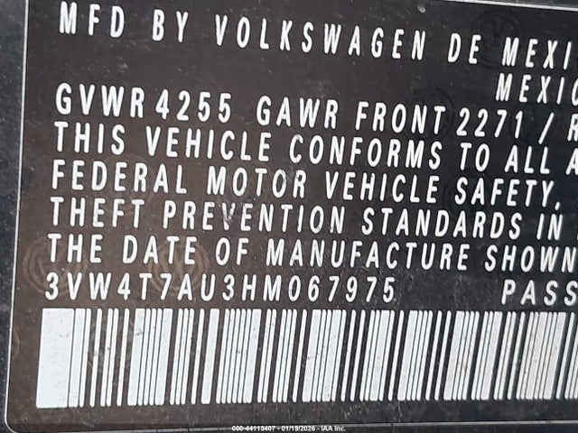 Auction sale of the 2017 Volkswagen Golf Gti Autobahn 4-door/s 4-door/se 4-door/sport 4-door, vin: 3VW4T7AU3HM067975, lot number: 44113407
