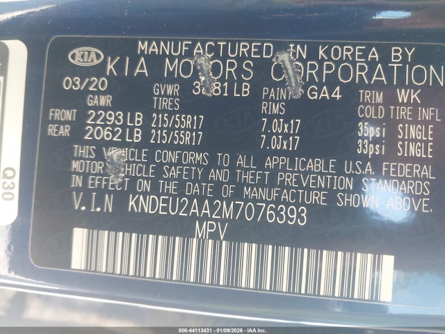 44113431 :رقم المزاد ، KNDEU2AA2M7076393 vin ، 2021 Kia Seltos S مزاد بيع