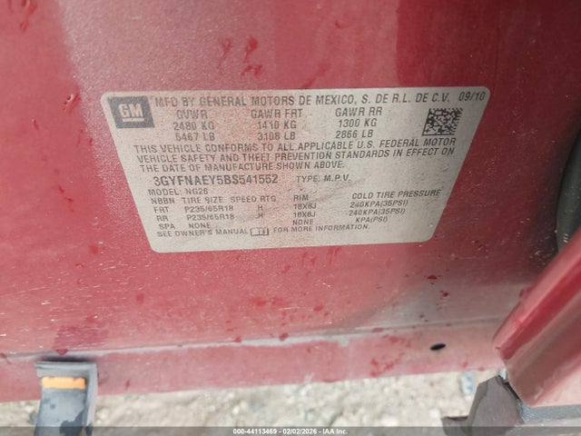 2011 CADILLAC SRX 3GYFNAEY5BS541552 Photo 8