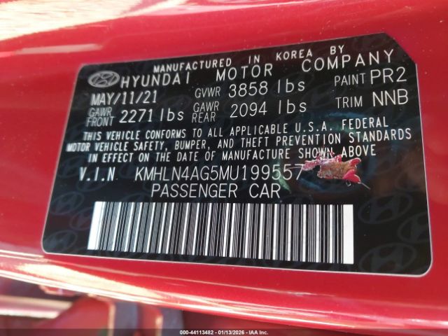 2021 HYUNDAI ELANTRA KMHLN4AG5MU199557 Photo 8