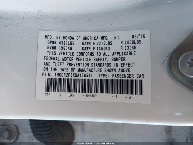 1HGCR2F5XGA158515 Honda Accord Sport