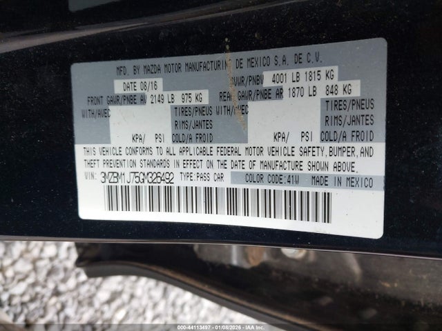 3MZBM1J75GM326492 Mazda Mazda3 I Sport