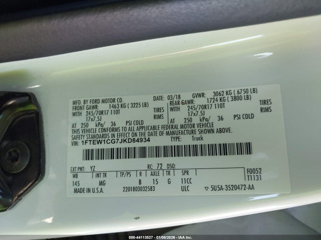 1FTEW1CG7JKD84934 Ford F-150 Xlt