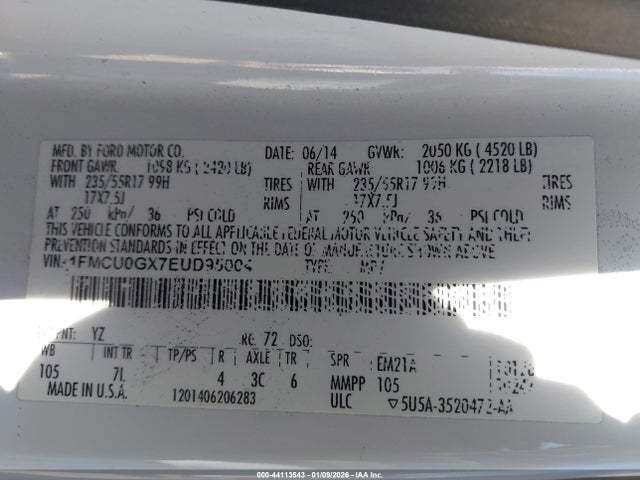 2014 FORD ESCAPE 1FMCU0GX7EUD95004 Photo 8