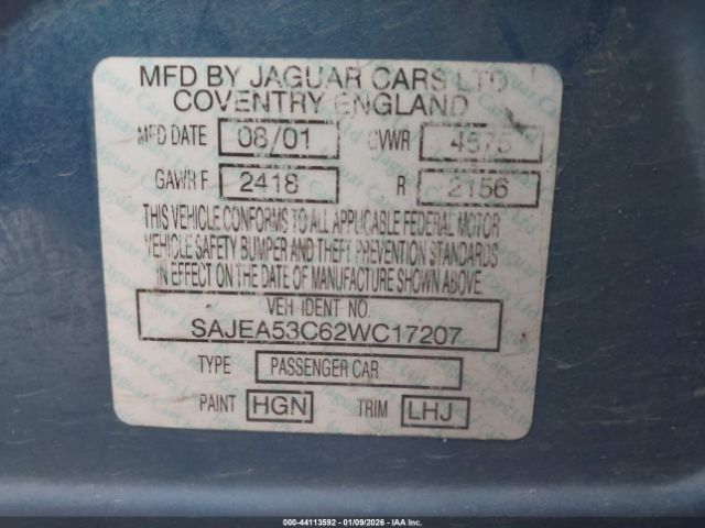 2002 JAGUAR X-TYPE SAJEA53C62WC17207 Photo 8