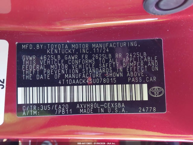 Toyota CAMRY SE 2025 4T1DAACK4SU078015 Image 9