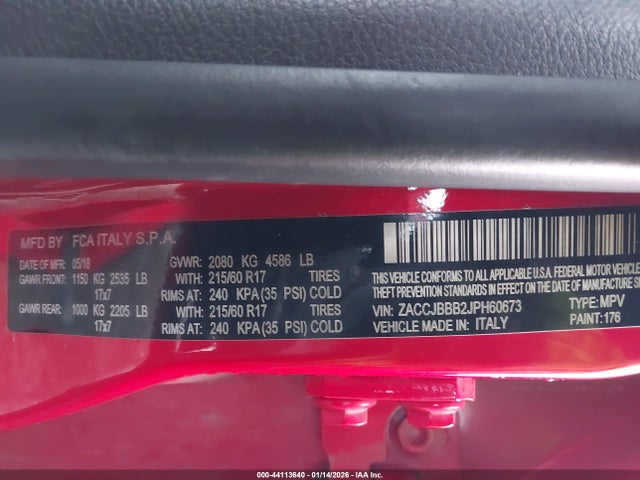 Jeep Renegade Latitude 4x4 2018 ZACCJBBB2JPH60673 Image 9