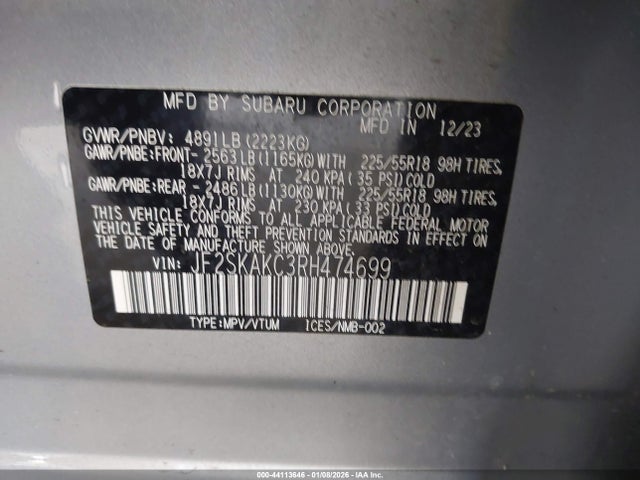 Subaru Forester Limited 2024 JF2SKAKC3RH474699 Image 9