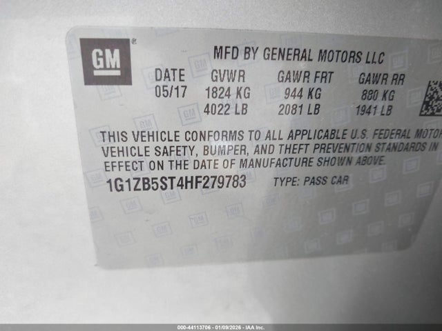 1G1ZB5ST4HF279783 Chevrolet MALIBU LS