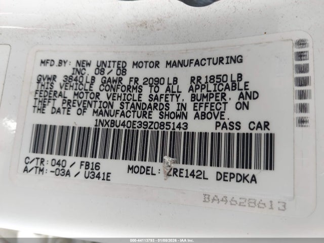2009 TOYOTA COROLLA 1NXBU40E39Z085143 Photo 8