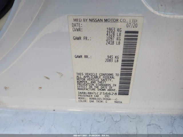 1N4BL4BV7LC256628 Nissan Altima S Fwd