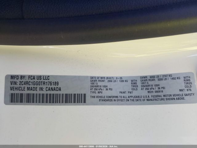 2026 CHRYSLER PACIFICA 2C4RC1GG0TR176189 Photo 8