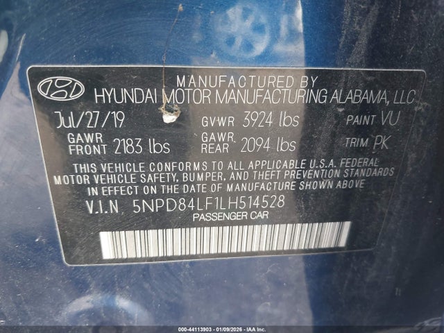 Продажа на аукционе авто 2020 Hyundai Elantra Sel, vin: 5NPD84LF1LH514528, номер лота: 44113903