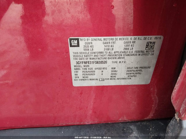 2015 CADILLAC SRX 3GYFNFE31FS630526 Photo 8