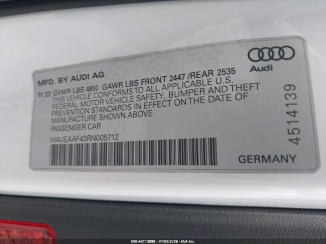 2024 AUDI A4 WAUEAAF43RN005712 Photo 8